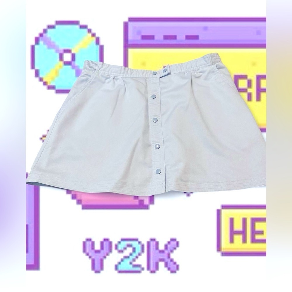 Lilyâs Of Beverly Hills Light Blue Button-Front Mini Skirt